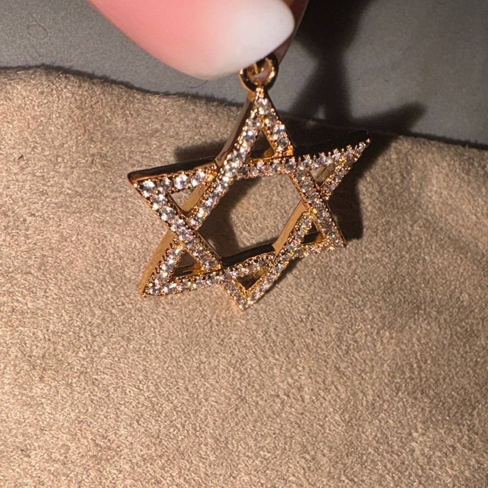 Gold Star of David Pendant